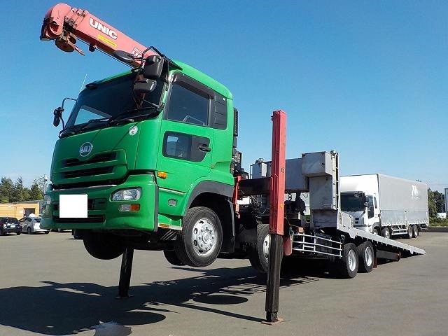 日産UD クオン 平ボディ・クレーン付 平成19年式 PKG-CG4ZM｜画像1