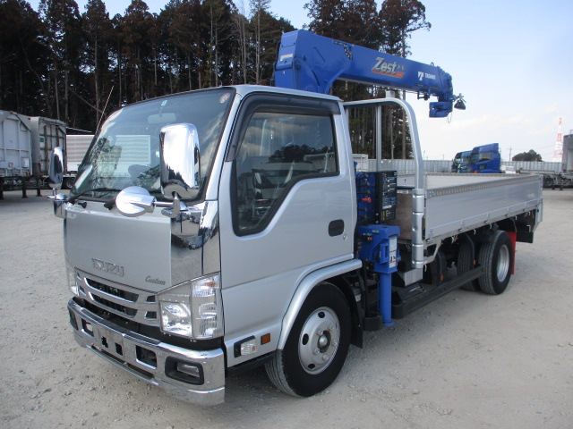 いすゞ エルフ 平ボディ・クレーン付 令和02年式 2RG-NKR88R｜画像1