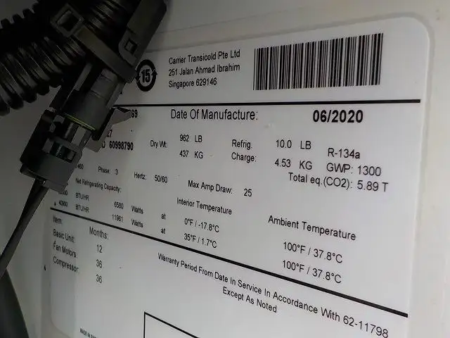 【菱重にて１年保証】新品　キャリア製　海コン用ユニット　型式：69NT-40-561　の画像9