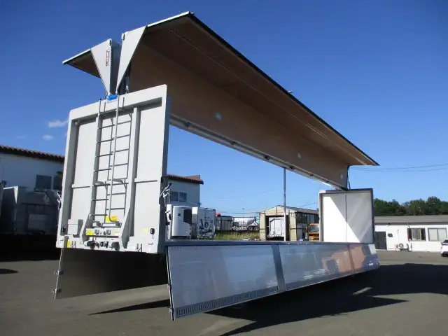 14m3軸ウイングトレーラー ダブルタイヤ リフトアクスル中軸残し 積載26,100kg 第五輪荷重11,130kg以上の画像34