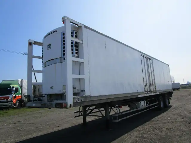 平成8年 フルハーフ 39FT2軸コンテナシャシ+冷凍コンテナセット リーフサス 冷凍機:サーモキング 積載:24,000㎏ 第五輪:8,900㎏の画像1