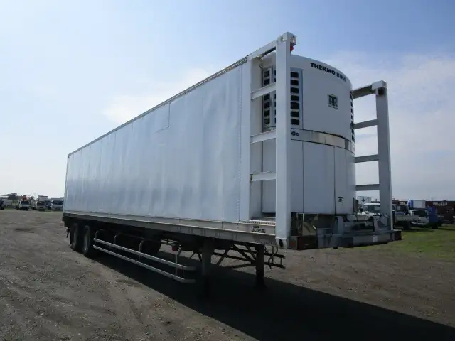 平成8年 フルハーフ 39FT2軸コンテナシャシ+冷凍コンテナセット リーフサス 冷凍機:サーモキング 積載:24,000㎏ 第五輪:8,900㎏の画像3