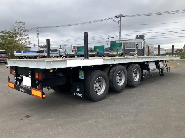 ナンバー付 令和3年 東邦 12M3軸フラットトレーラー リフトアクスル(後後軸残し) 積載:27,700㎏ 第五輪:10,400㎏以上の画像5