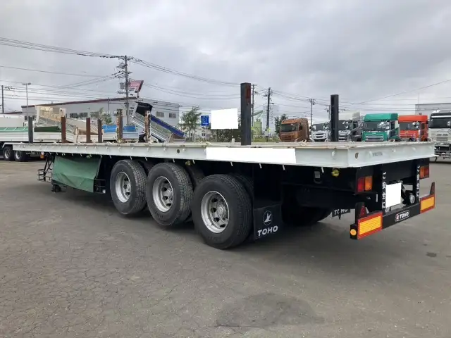 ナンバー付 令和3年 東邦 12M3軸フラットトレーラー リフトアクスル(後後軸残し) 積載:27,700㎏ 第五輪:10,400㎏以上の画像7