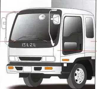 いすゞフォワード用 コーナーパネル(中古)左右セット売  サフェーサー仕上げ 部品番号=1-65481562-3(R)定価38,500円  1-65481563-3(L)定価38,500円の画像3