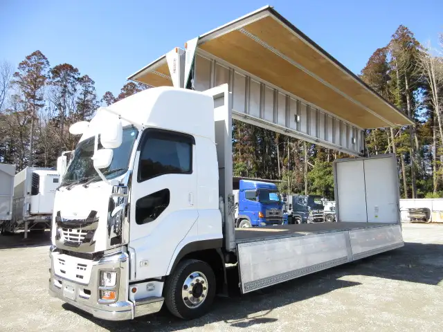 車検付(R6.7)令和3年 いすゞ 低床4軸ウィング 距離:21万㎞ 380馬力 MT 積載:14,200kg バックモニター ETC2.0 ナビの画像29