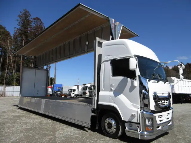 車検付(R6.7)令和3年 いすゞ 低床4軸ウィング 距離:21万㎞ 380馬力 MT 積載:14,200kg バックモニター ETC2.0 ナビの画像30