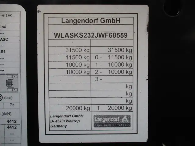 令和01年/平成31年08月中古その他ダンプトレーラー・重機運搬トレーラー輸入車・その他ランゲンドルフの画像28