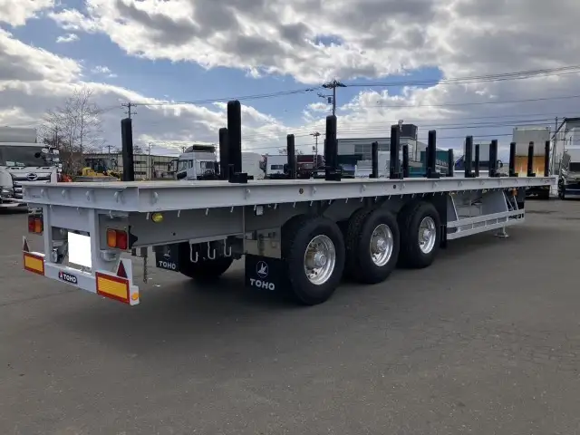 ☆車検付き(R7.10.27)☆ 令和5年 東邦 13M3軸フラットトレーラー シングル引き スーパーシングル 積載:29,000㎏ 第五輪:10,570㎏以上の画像5