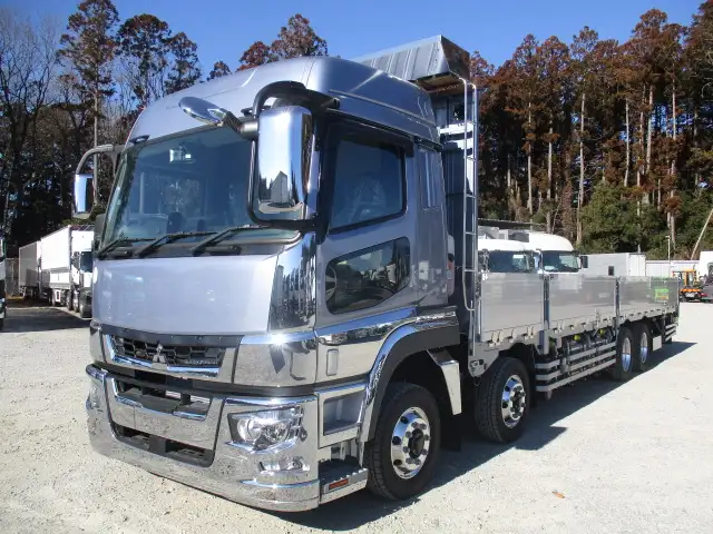 未使用車 令和6年 三菱 大型アルミ平ボデー リアエアサス ハイルーフ AT 7方開 メッキ アルミホイール 最大積載量;14,000kgの画像1