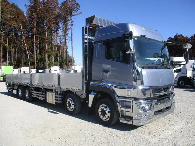 未使用車 令和6年 三菱 大型アルミ平ボデー リアエアサス ハイルーフ AT 7方開 メッキ アルミホイール 最大積載量;14,000kgの画像3