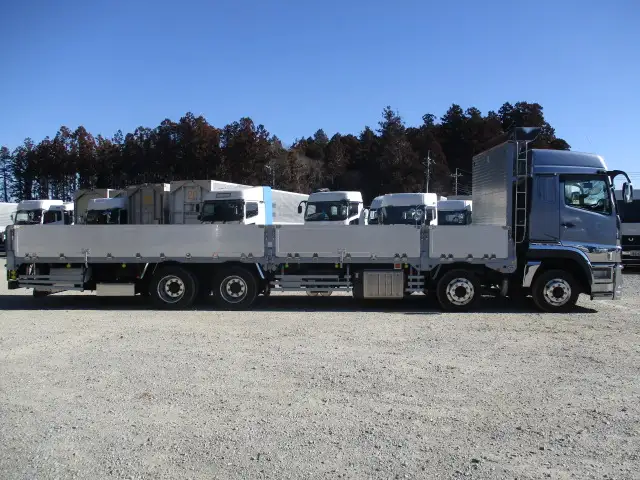 未使用車 令和6年 三菱 大型アルミ平ボデー リアエアサス ハイルーフ AT 7方開 メッキ アルミホイール 最大積載量;14,000kgの画像4