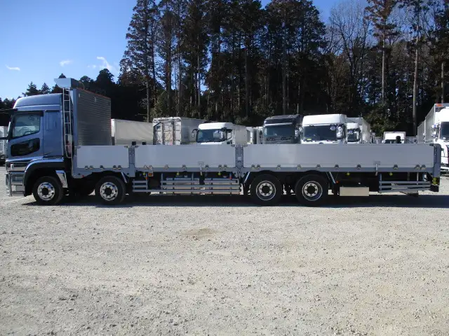 未使用車 令和6年 三菱 大型アルミ平ボデー リアエアサス ハイルーフ AT 7方開 メッキ アルミホイール 最大積載量;14,000kgの画像8