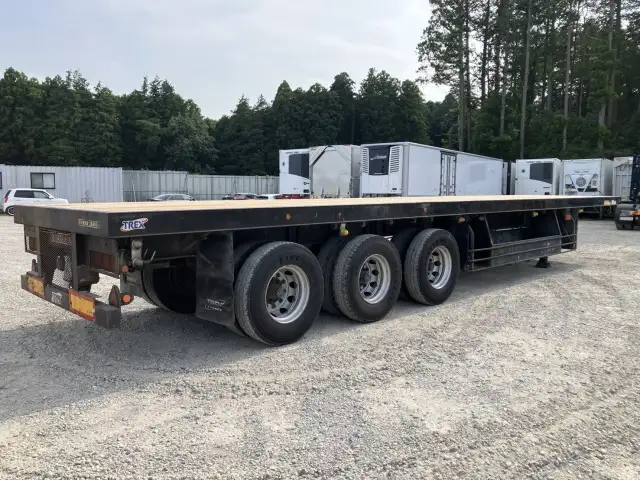 ナンバー付 令和2年 トレクス 12M3軸フラットトレーラー シングル引き リーフサス 第五輪:11,170㎏以上 積載:28,800㎏の画像5