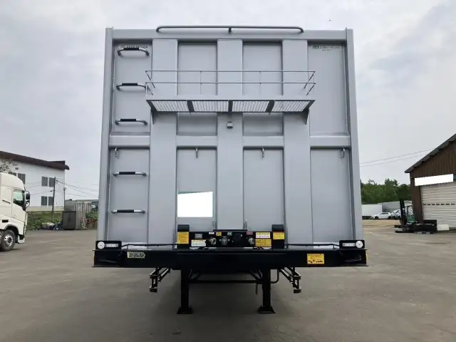 ☆予備検付(R7.7.10)☆ 50立米 未登録 フルハーフ 40FT3軸コンテナシャシ 未使用NEWエコロジーボックス リア片開式Lサイズ 後方水抜き穴 リーフサス の画像2