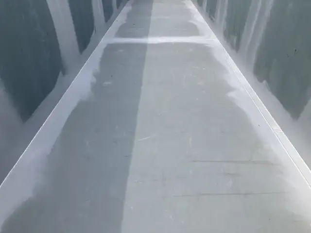 ☆予備検付(R7.7.10)☆ 50立米 未登録 フルハーフ 40FT3軸コンテナシャシ 未使用NEWエコロジーボックス リア片開式Lサイズ 後方水抜き穴 リーフサス の画像11