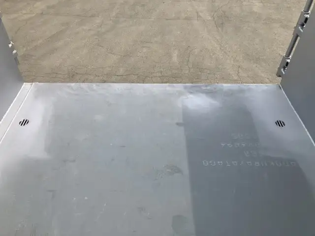 ☆予備検付(R7.7.10)☆ 50立米 未登録 フルハーフ 40FT3軸コンテナシャシ 未使用NEWエコロジーボックス リア片開式Lサイズ 後方水抜き穴 リーフサス の画像15
