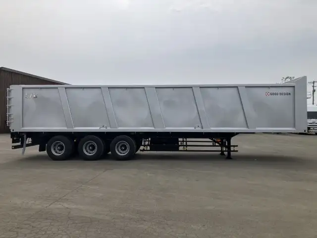 ☆予備検付(R7.7.10)☆ 50立米 未登録 フルハーフ 40FT3軸コンテナシャシ 未使用NEWエコロジーボックス リア片開式Lサイズ 後方水抜き穴 リーフサス の画像4