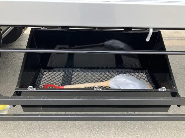 ☆予備検付(R7.7.10)☆ 50立米 未登録 フルハーフ 40FT3軸コンテナシャシ 未使用NEWエコロジーボックス リア片開式Lサイズ 後方水抜き穴 リーフサス の画像36