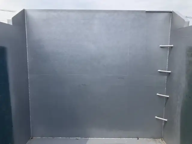 ☆予備検付(R7.7.10)☆ 50立米 未登録 フルハーフ 40FT3軸コンテナシャシ 未使用NEWエコロジーボックス リア片開式Lサイズ 後方水抜き穴 リーフサス の画像10