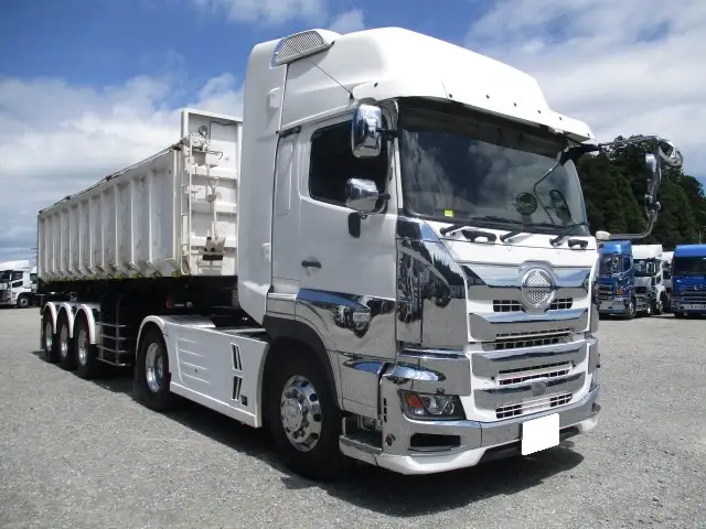 車検付(R8.3)令和2年 日野トラクタ+ダンプトレーラーセット PTO付 450馬力 AT 距離25万㎞位 の画像3