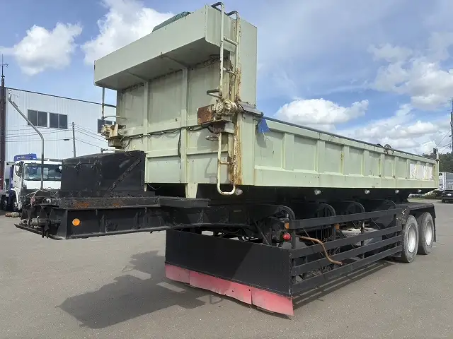 【車検=R8年9月迄】H13年フルハーフ  2軸ダンプトレーラー  ステンレス張  内寸＝830x220x63の画像1