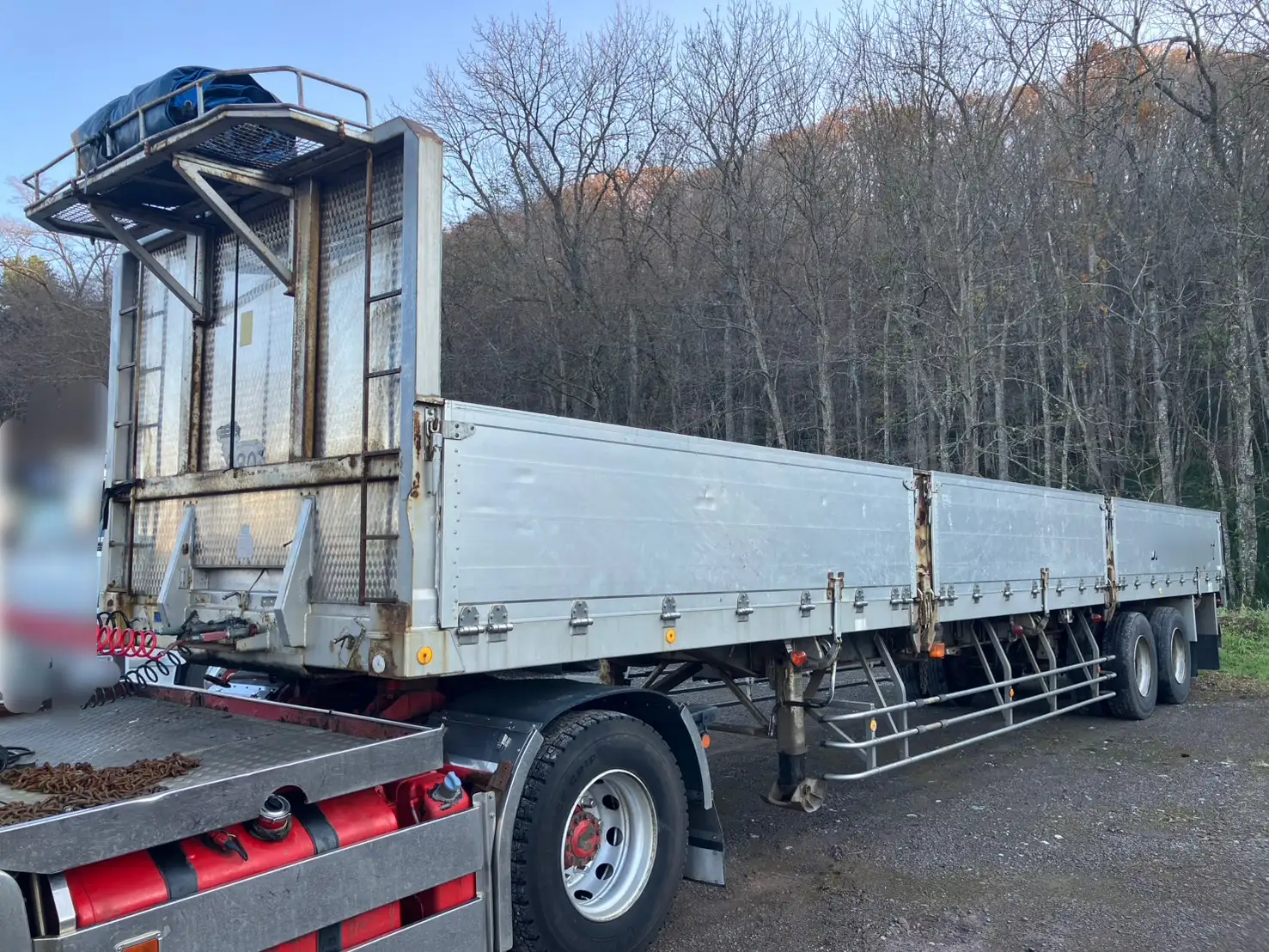 【委託販売車両】平成19年　フルハーフ　13m2軸アオリ付きトレーラ　車検付　エアサス　ジョロダー4列の画像1