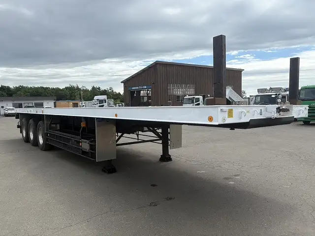 車検:令和8年2月25日 積載:29.1t フルハーフ 12m3軸フラットトレーラー スーパーシングル リフトアクスルの画像3